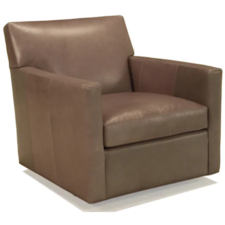 Contemporary Swivel Chair with Track Arms